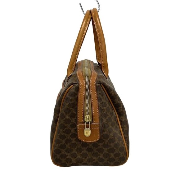 CELINE Macadam - Dark Brown Beige Brown PVC Leather Handbag 249-051725 - Picture 3 of 11